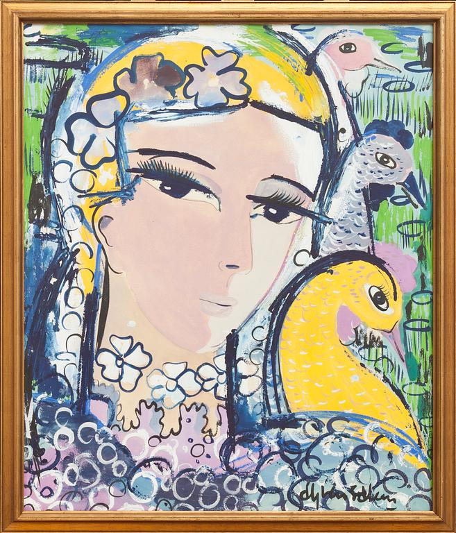ALY BEN SALEM, gouache, signerad.