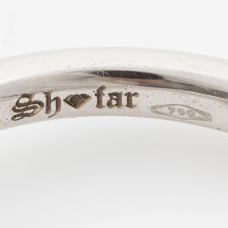 Ring 18K white gold set with a brilliant-cut diamond, accompanied by an IGI report.