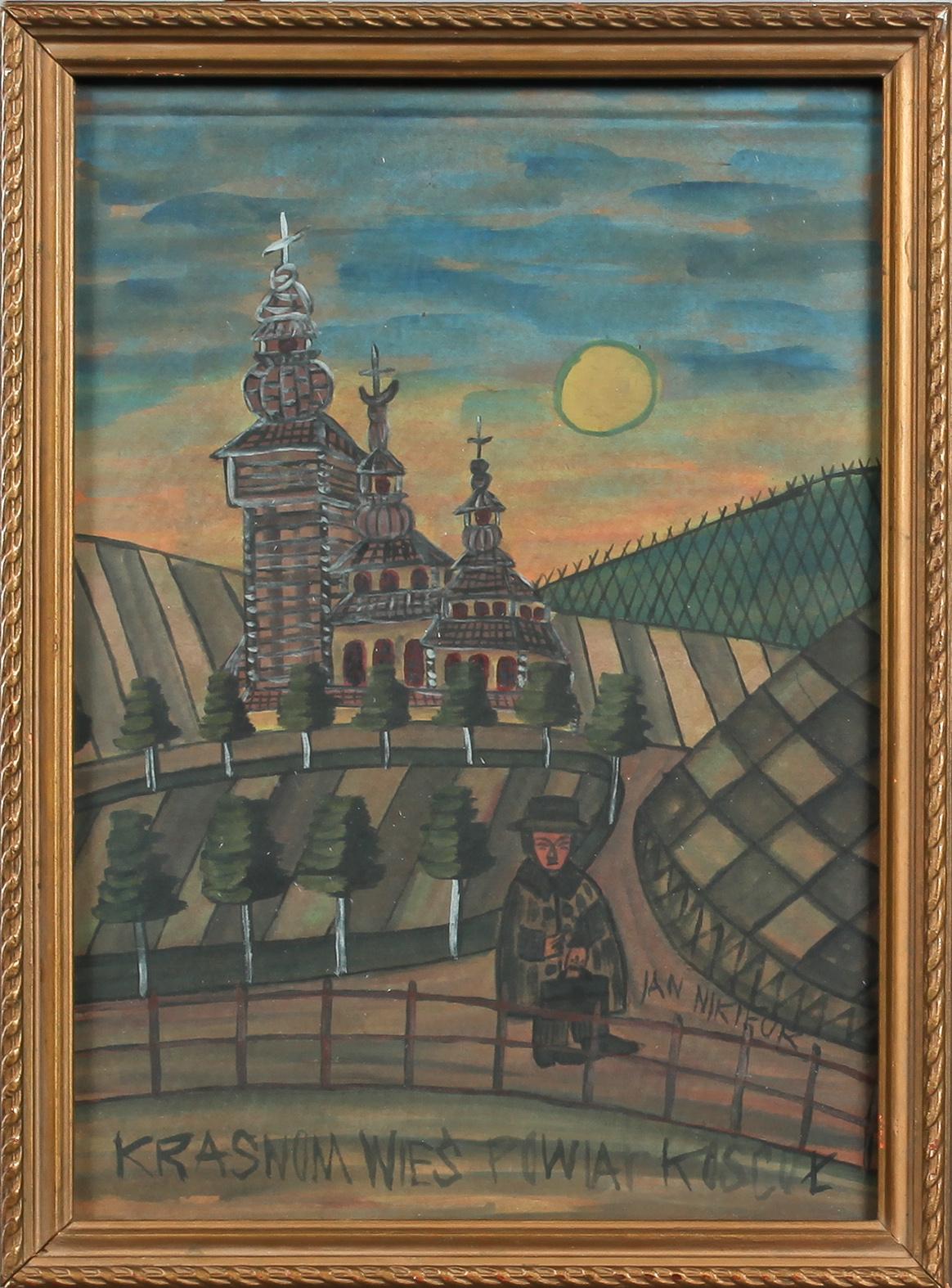 NIKIFOR KRYNICKI, blandteknik, signerad.