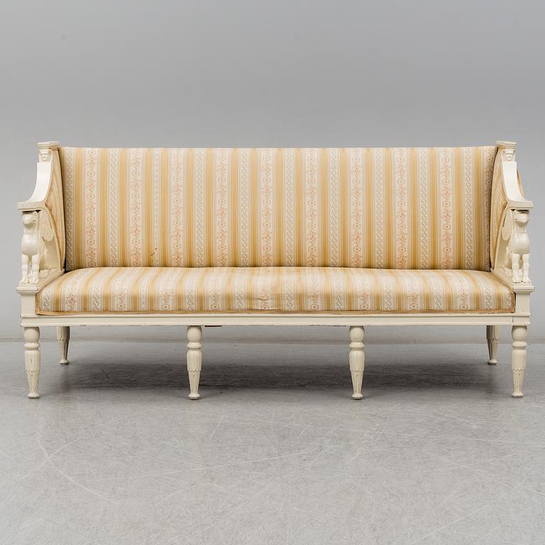 An early 20th century late gustavian style sofa.