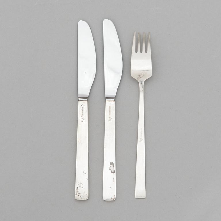 Bertel Gardberg, a 157-piece set of "Birgitta" sterling silver cutlery,  Kultateollisuus, Turku, Finland 1991-2001.