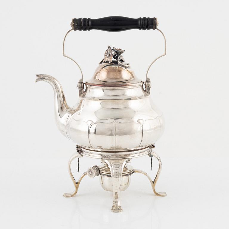 Guldsmedsaktiebolaget (GAB), tekanna på rechaud, silver, Stockholm 1920.