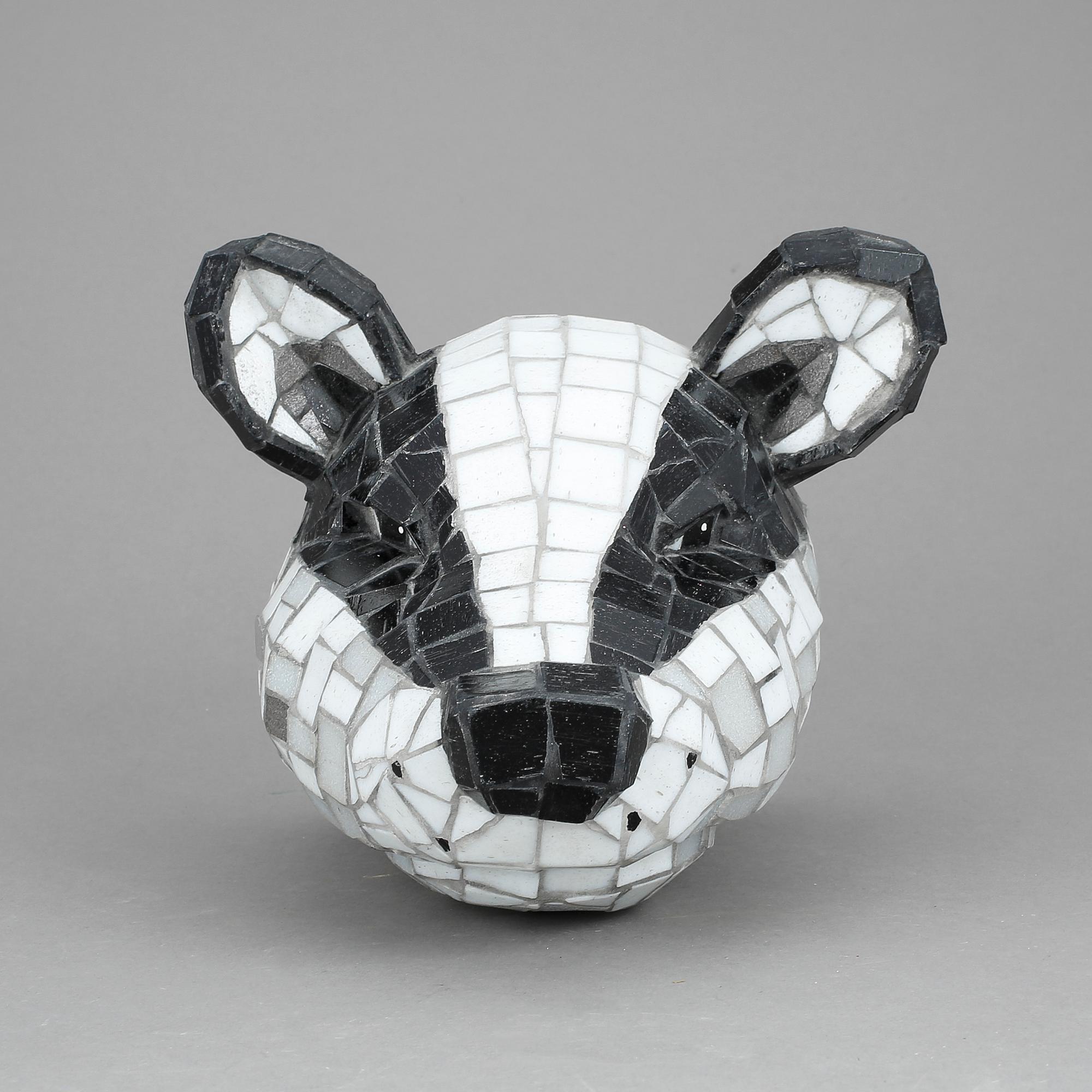 ERNST BILLGREN, väggskulptur, Grävlingshuvud, signerad.