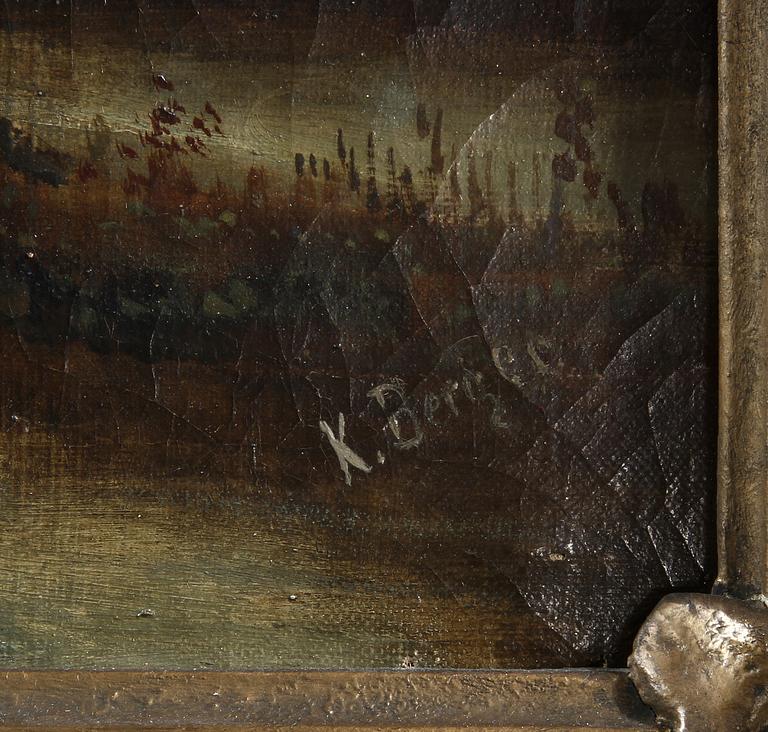OKÄND KONSTÄR, olja på duk, sign. "K . Berger", Tyskland, 1800/1900-tal.
