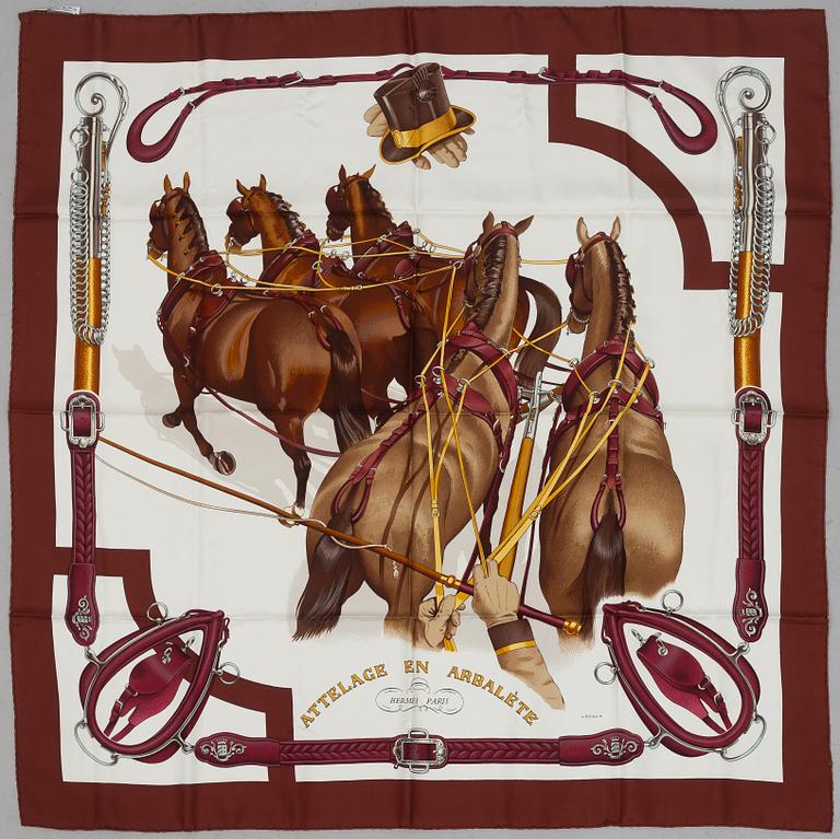 Hermès, scarf, "Attelage en Arbalète".