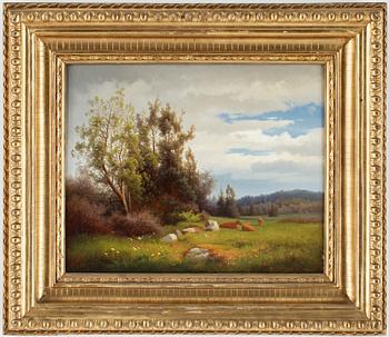 CARL ABRAHAM ROTHSTÉN. Olja på duk. Ett par. Sign C.Rothsten o dat 1869, resp CR.