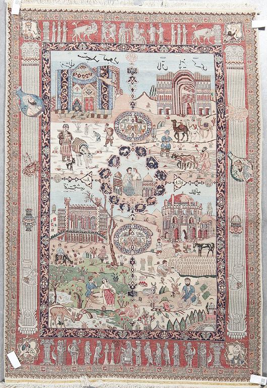 MATTA, figural Kashmir, ca 215x150 cm.