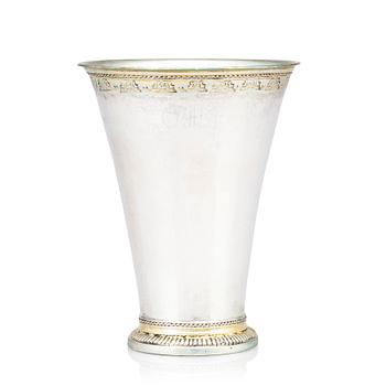 A Swedish 18th Century parcel-gilt silver beaker, maker's mark Johan Pettersson Berg, Norrköping, 1766.