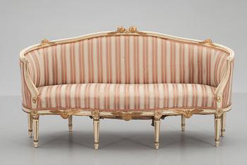 SALONGSGRUPP, 7 delar, gustaviansk stil, 1900-talets början.