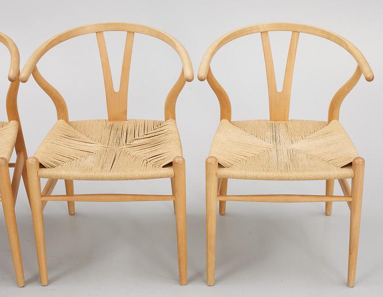 Hans J. Wegner, stolar, 4 st, "CH24", Carl Hansen & Son, Danmark, 2000-tal.