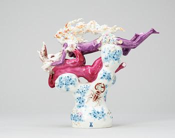 A Peter Strang porcelain figure, 'Titania mit Zettl', Meissen, Germany.