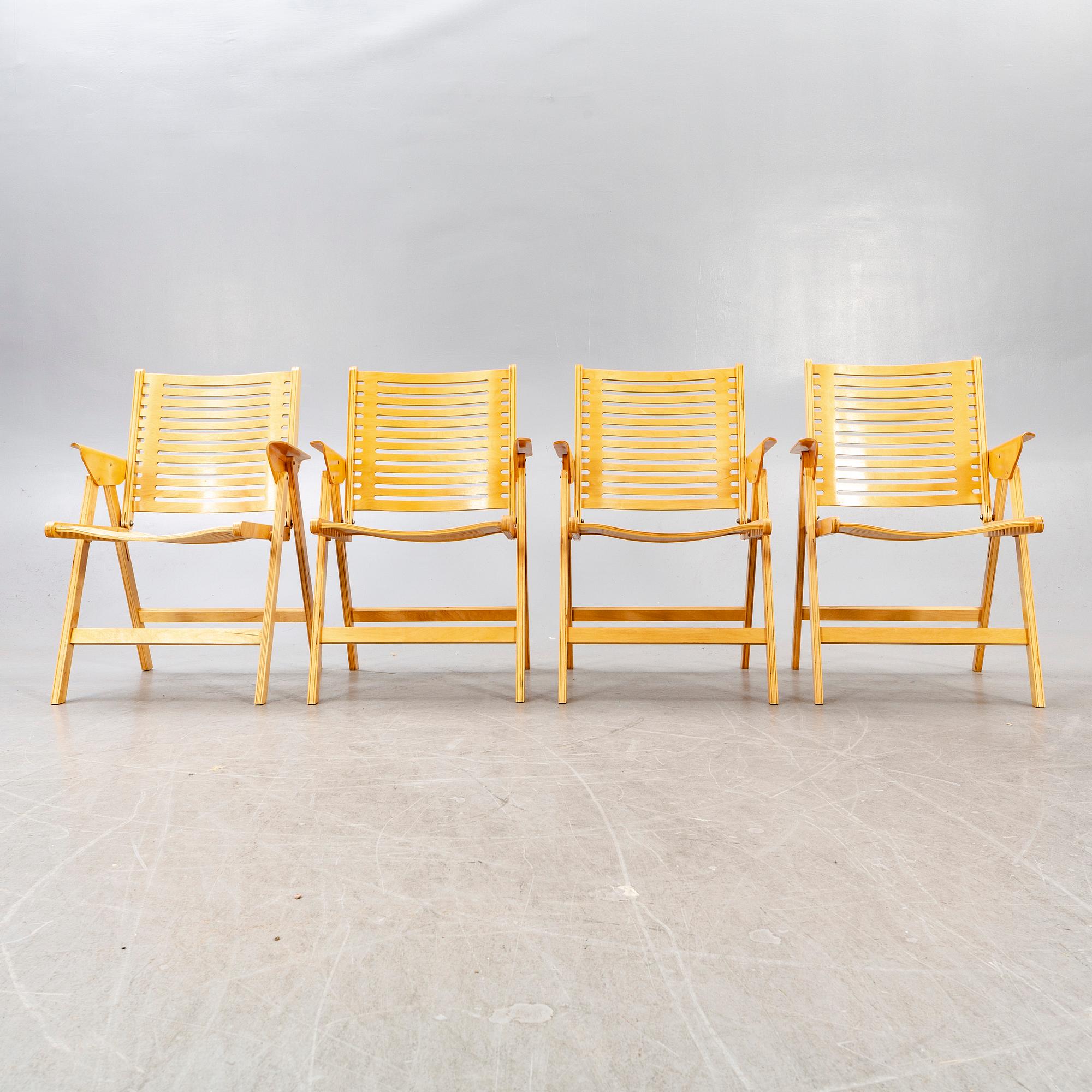 Niko Kralj, four foldable 'Rex' chairs, second half of the 20th century.