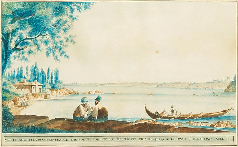 "Veduta della cittá di Constantinopoli dalle sette torrifino al principo del Serraglio presa dalla punta di Calcedonia.