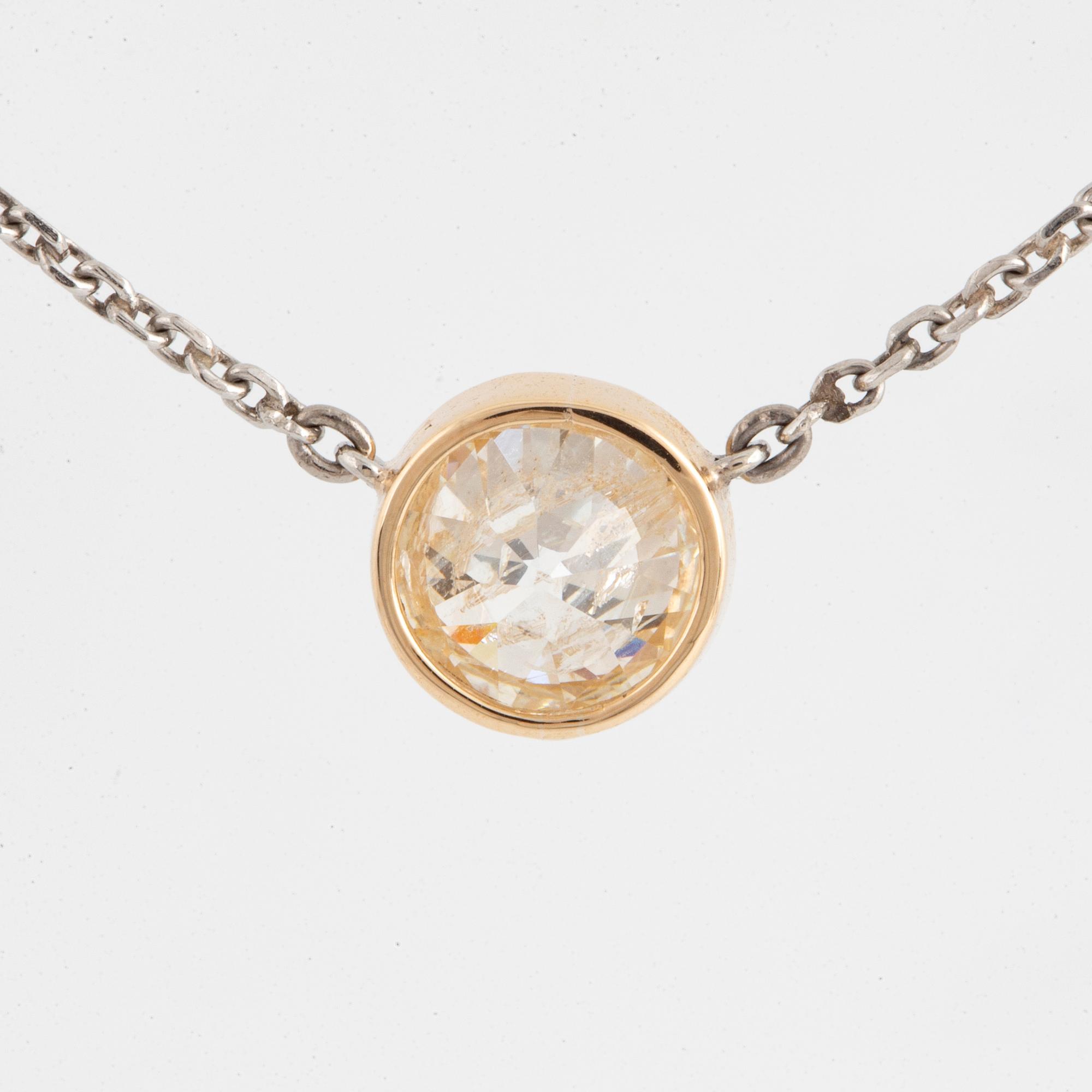 Old-cut 2 ct diamond necklace.