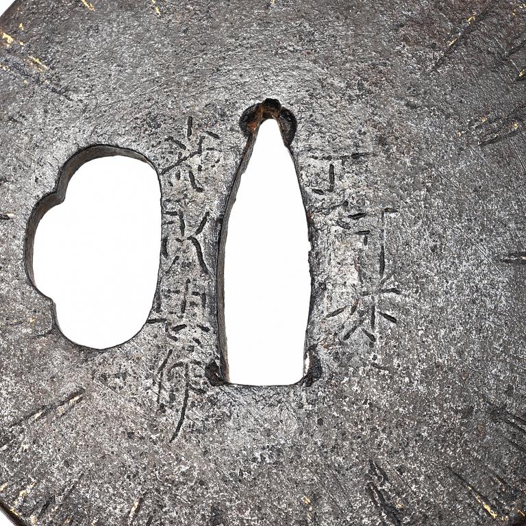 Tsuba, 5 st, Shinto/Shinshinto, varav två Meiji.