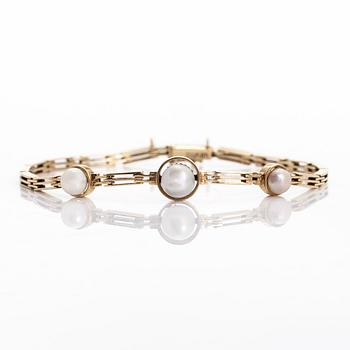 Armband, 14K guld och odlade pärlor, Hugo Grün & Co.