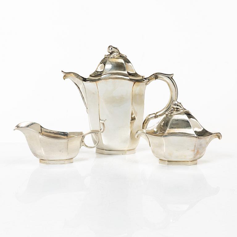 Jacob Ängman, a three-piece silver coffee service, GAB, Stockholm, 1938.
