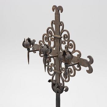 Floor candlestick, wrought iron, circa 1900.