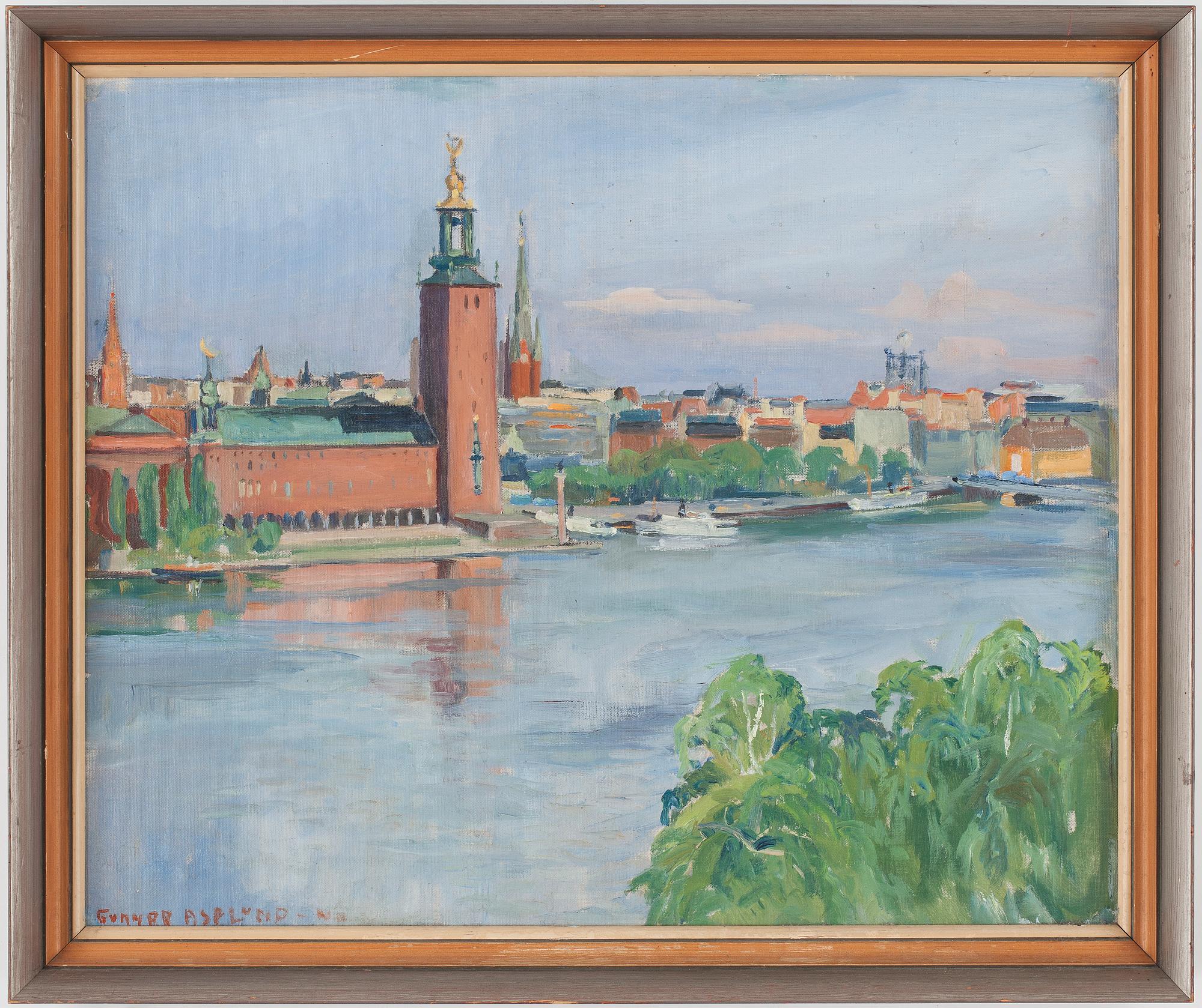 GUNNAR ASPLUND, olja på pannå, sign Gunnar Asplund.