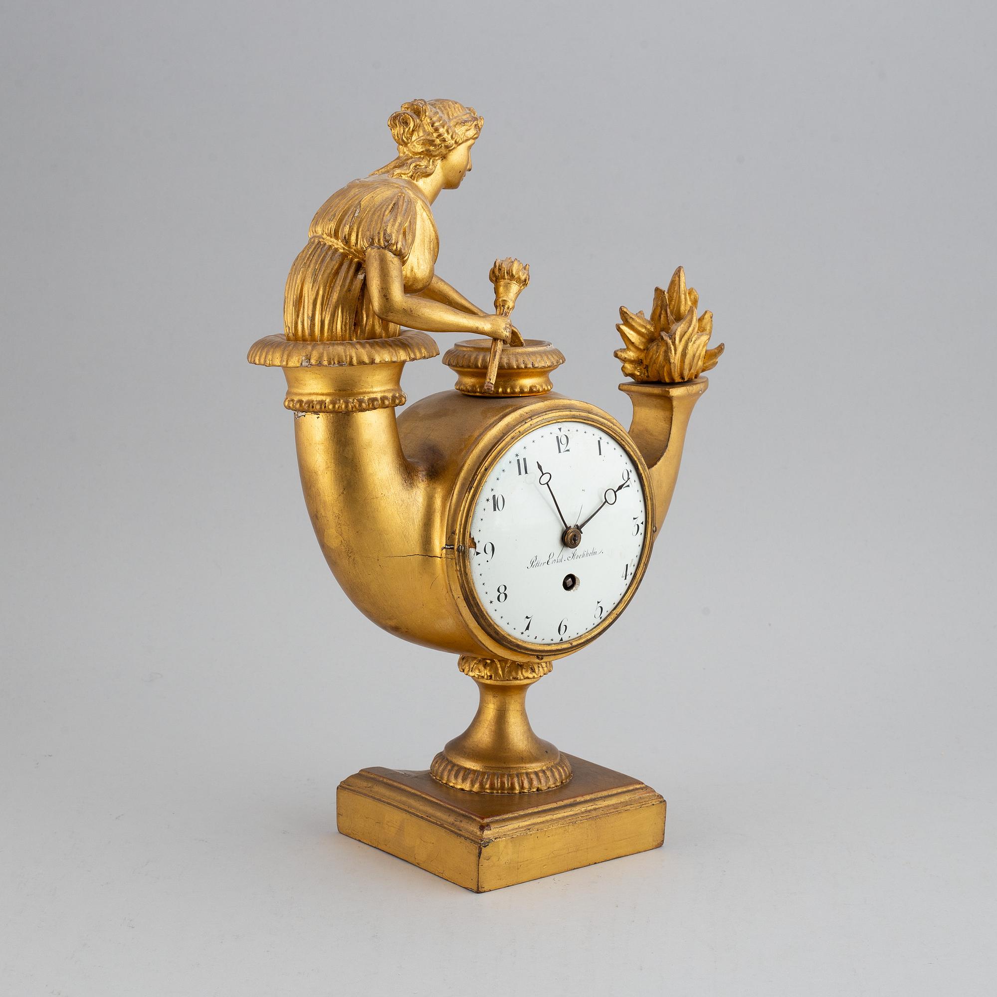 A 19th century Empire mantle clock.