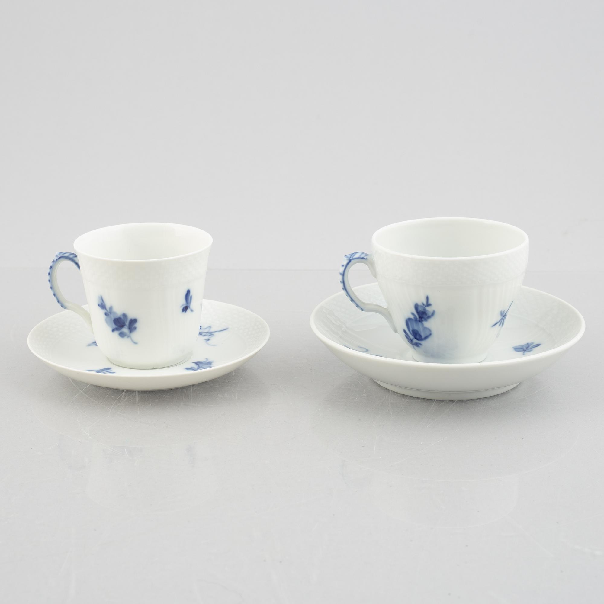 Royal Copenhagen, 53 pieces of a porcelain "Blue flower" coffee and mocha service, Denmark.