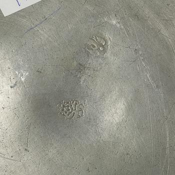 Tin objects, six pieces, Sweden, 18th-19th century.