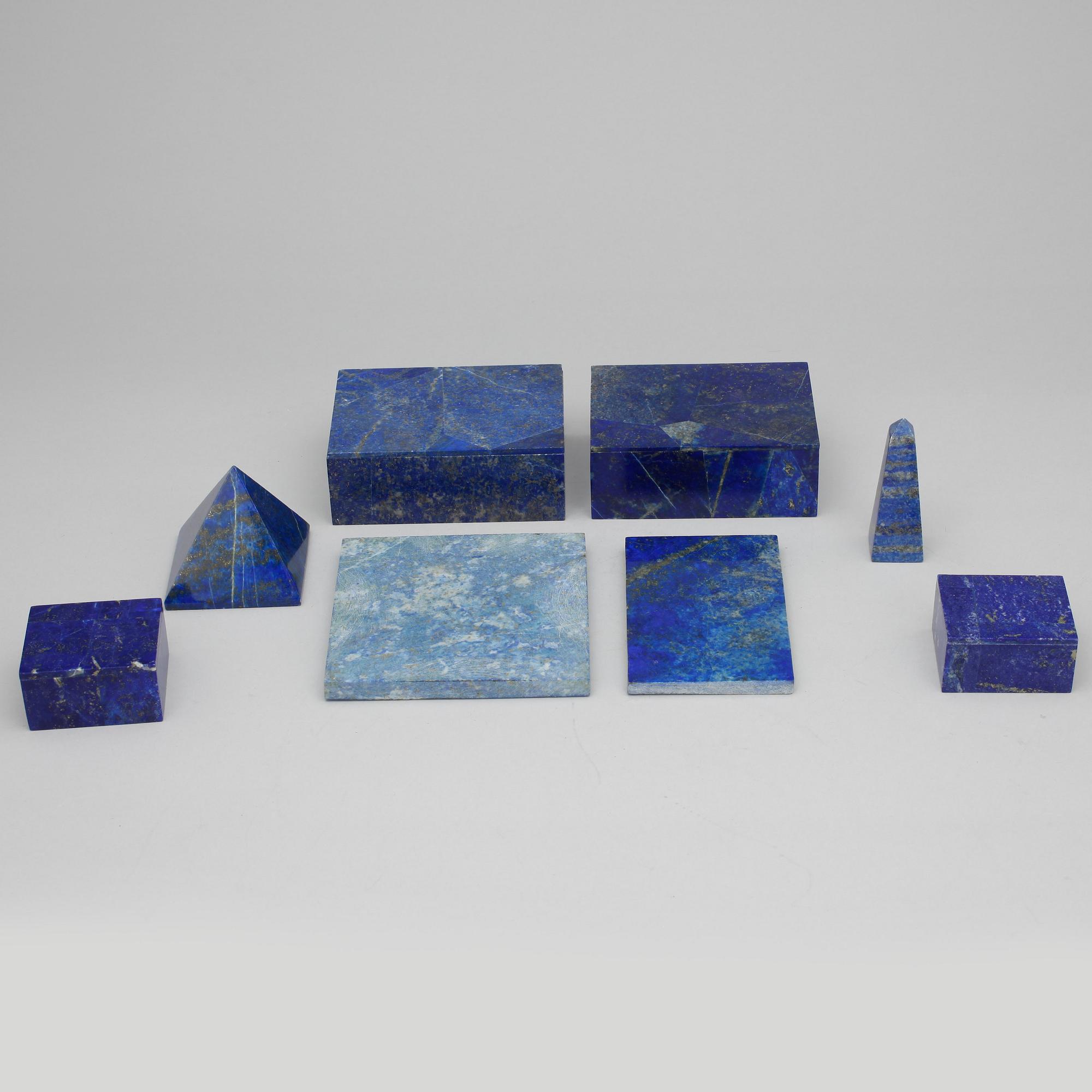 PARTI LAPIS LAZULI, 8 delar, Lapis lazuli, 1900-tal.