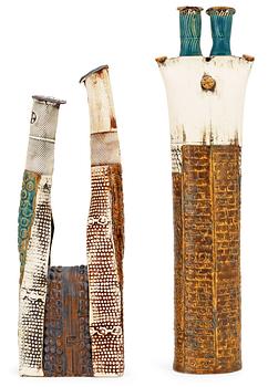 522. Two Bengt Berglund stoneware sculptures, Gustavsberg studio, one dated 1963.