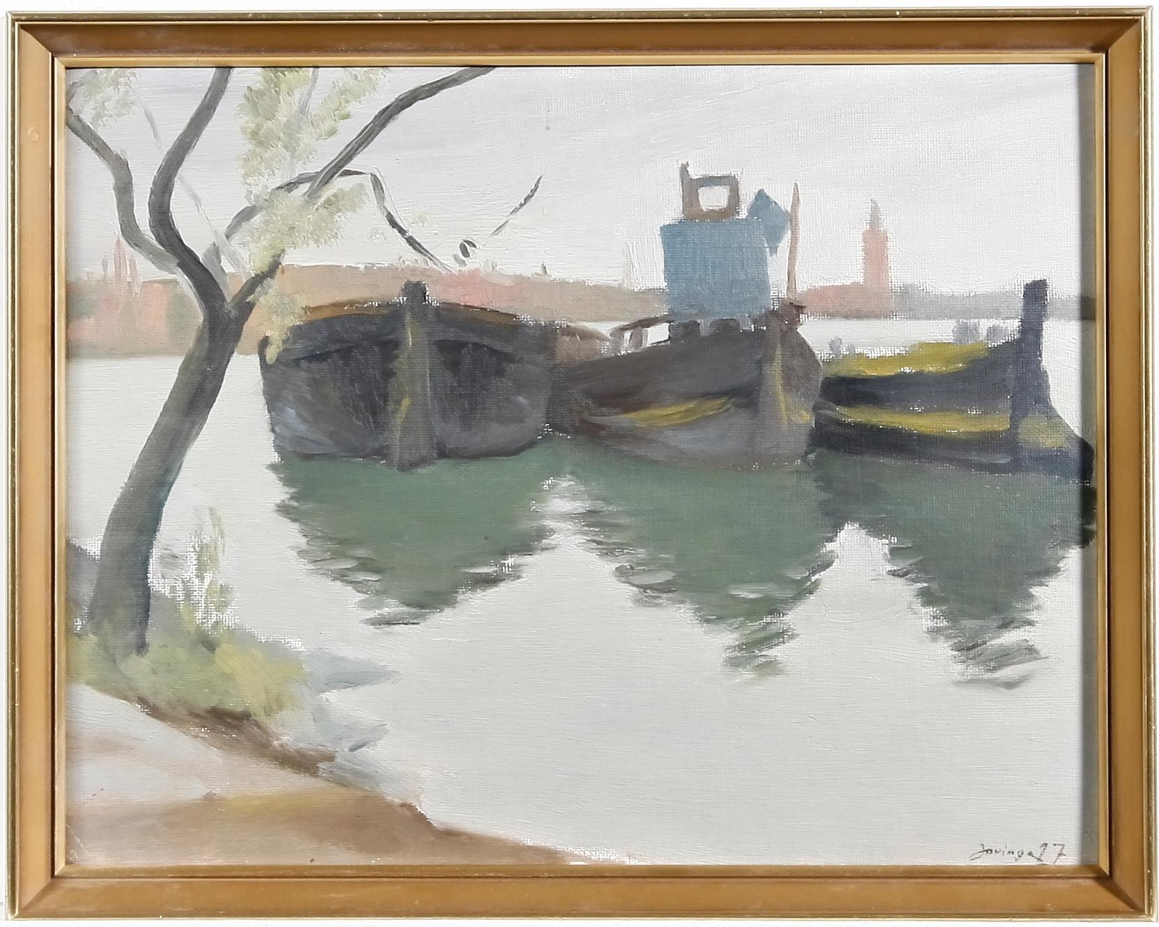 JOVINGE, TORSTEN. Olja på pannå, sign o dat -27.