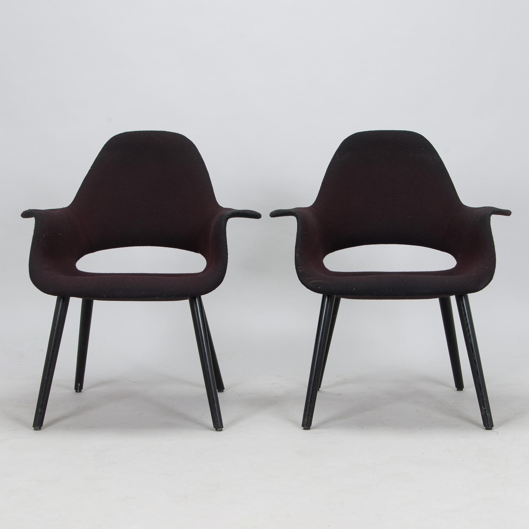 Charles Eames & Eero Saarinen, tuoleja 3 kpl "Organic Chair" Vitra.