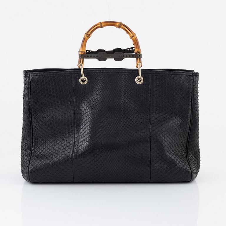 Gucci, bag, "Python Bamboo shopper tote".