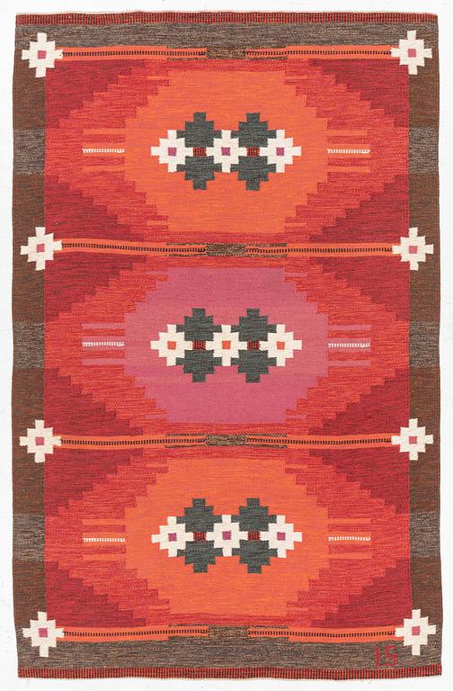Ingegerd Silow, Rug, “Örbyhus” rölakan, approx. 243 x 156 cm, signed IS.