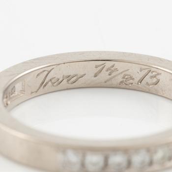 Ring, half eternity, 18K white gold set with brilliant-cut diamonds 0.28 ct according to engraving.