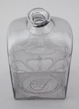 BRÄNNVINSPLUNTA, glas, 1800-tal.