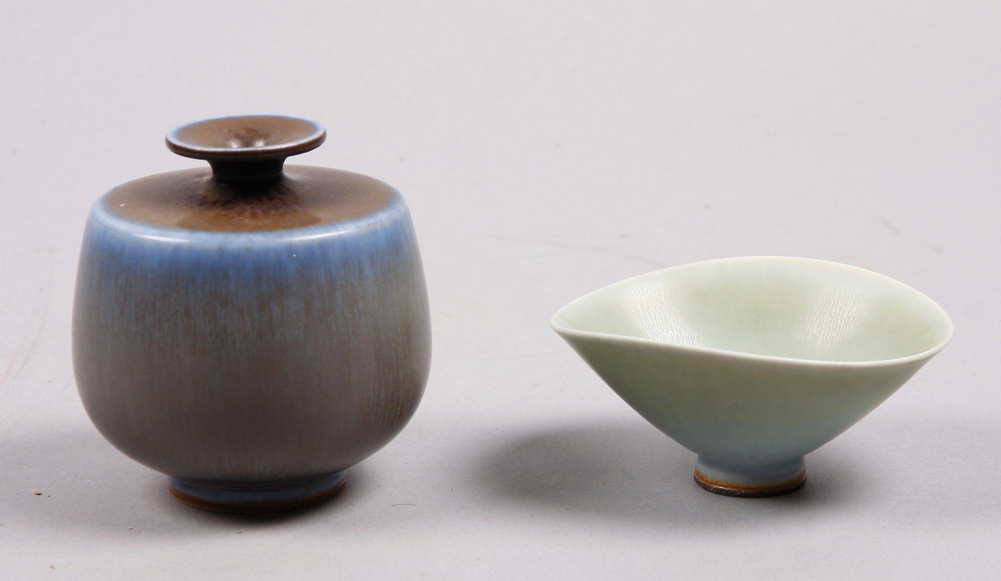 VAS samt SKÅL, stengods, Berndt Friberg, Gustavsberg.