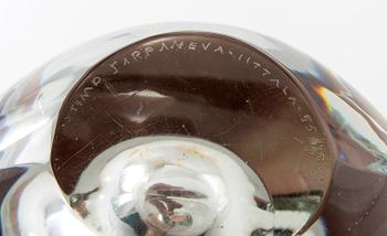 Timo Sarpaneva, lasiveistos, "Istuva Lintu", malli 3567, signeerattu Timo Sarpaneva Iittala -55.