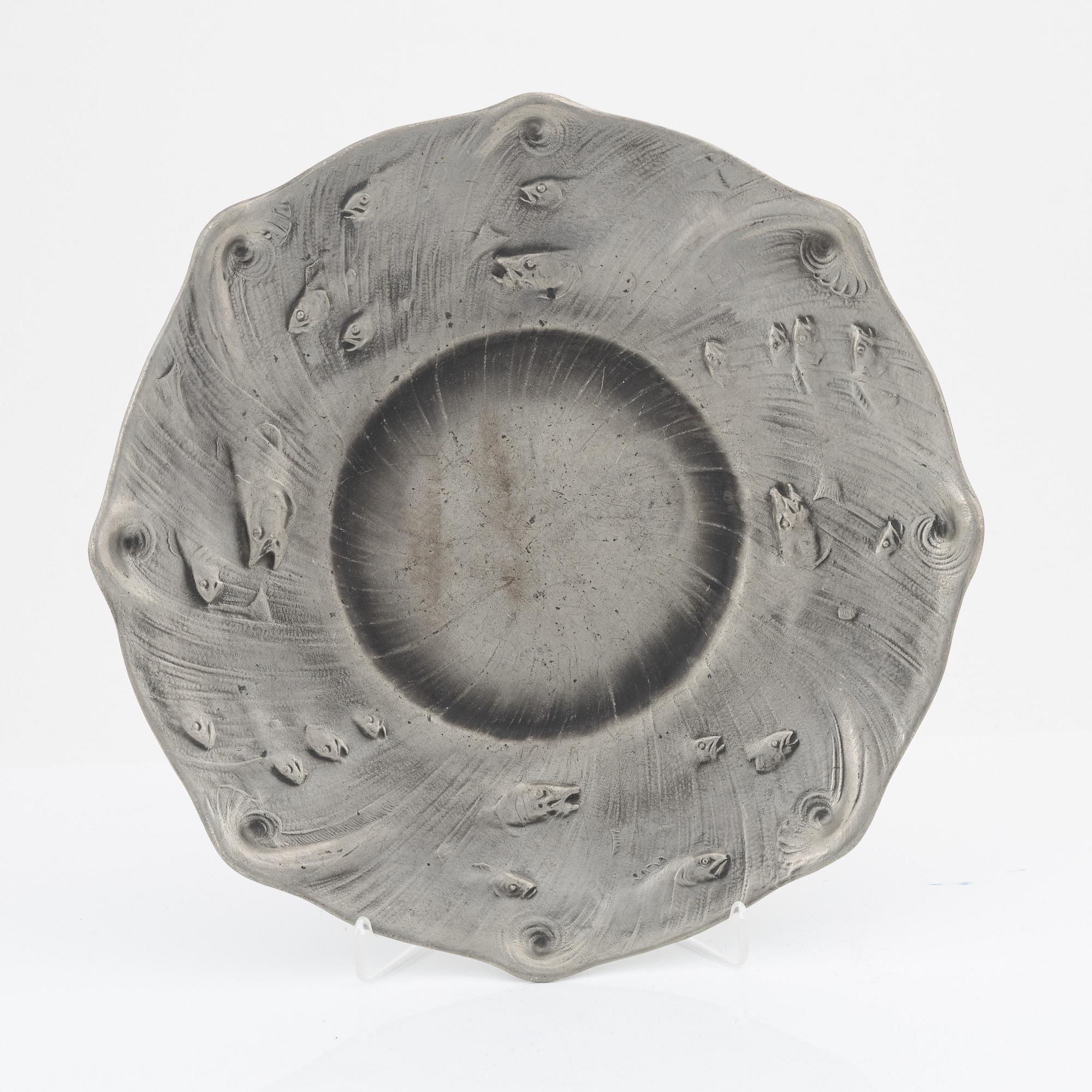Olof Ahlberg, a pewter dish, Stockholm 1958.