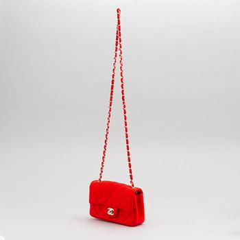 Chanel, a red fabric 'Single Flap Bag', 2014.
