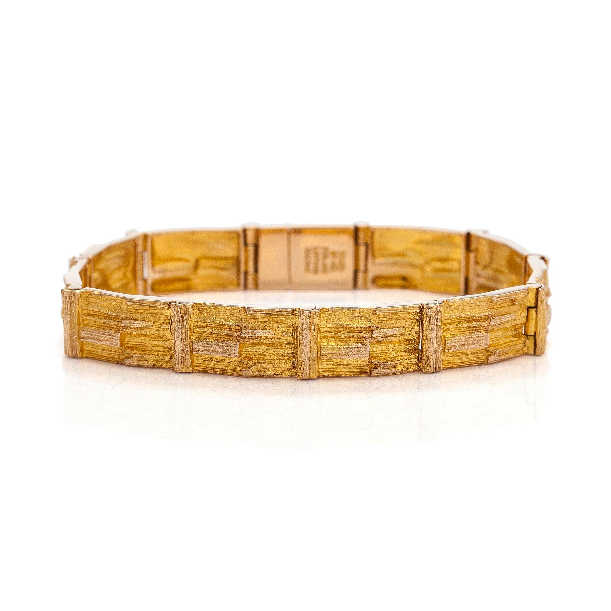 Björn Weckström, a 14K gold bracelet 'Cascade' for Lapponia 1973.