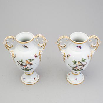 a pair of porcelain urns by Herend Hungary in the second half of the 20th century.