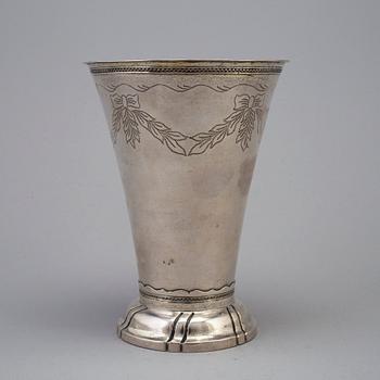 STEPHAN WESTERSTRÅHLE, a parcel-gilt beaker, Stockholm 1792.