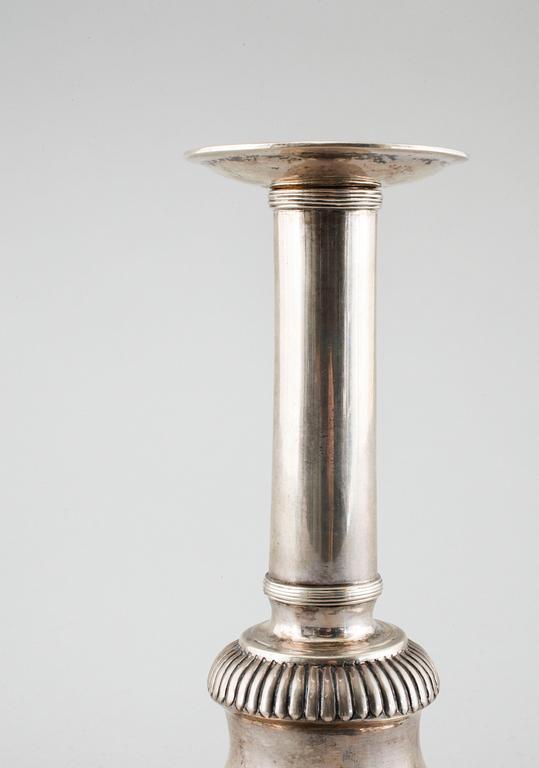 LJUSSTAKE, silver, gustaviansk, Carl Gustaf Herpel, Stockholm, 1810.