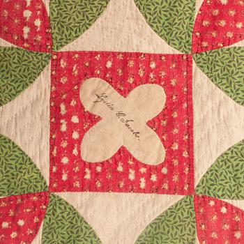 BRUDTÄCKE, lapptäcke, ca 273,5 x 245 cm, USA omkring 1900.