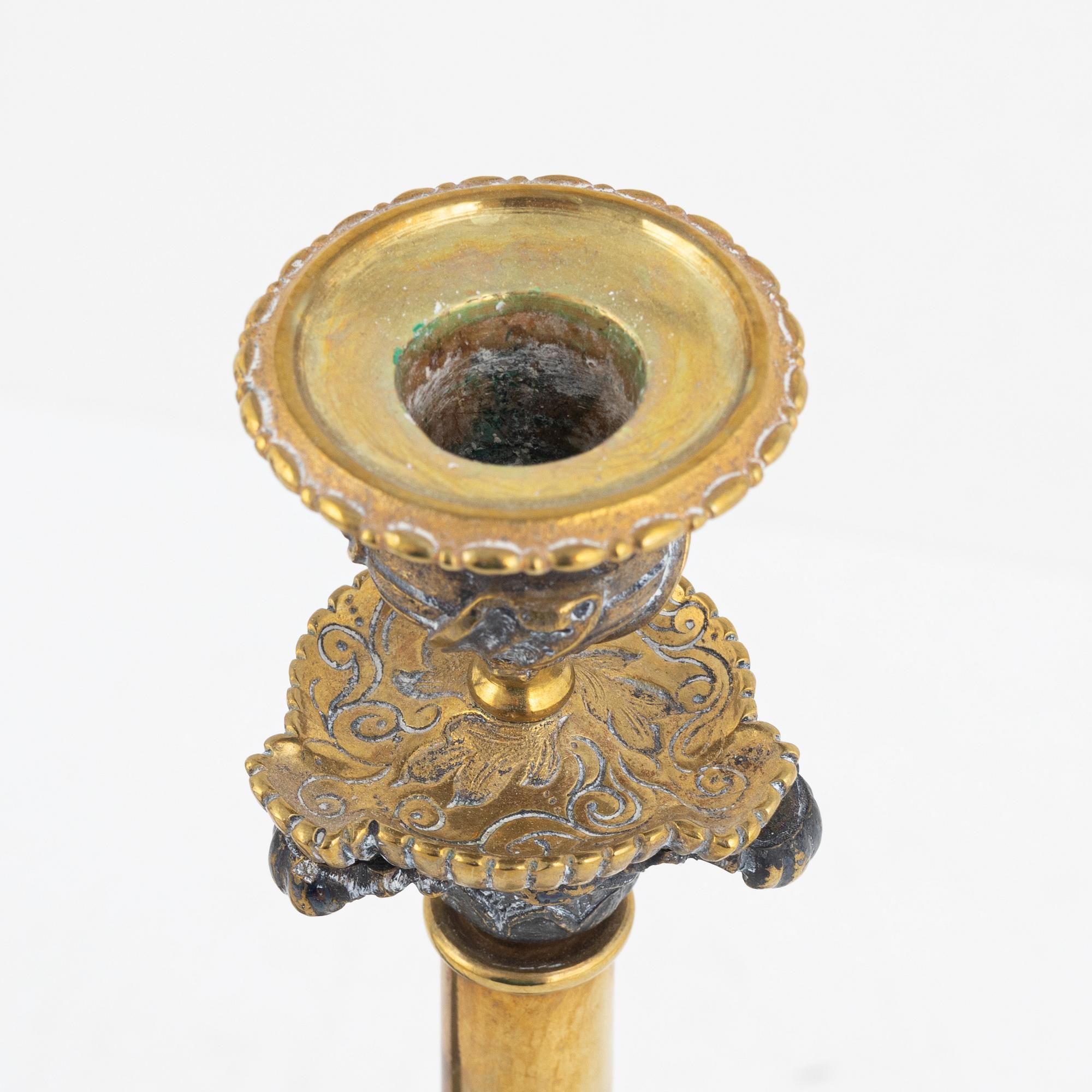 A Pair of Candlesticks, late 19th Century.