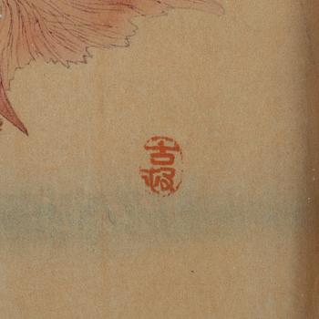 Ohara Koson, 'Goldfish beneath flowering Wisteria'.