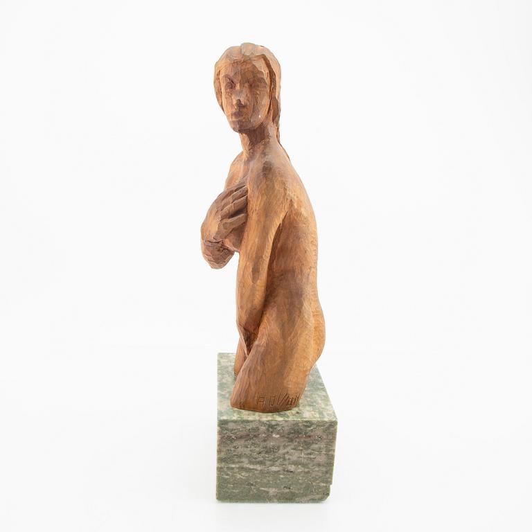 Axel Olsson, signed wooden sculpture.