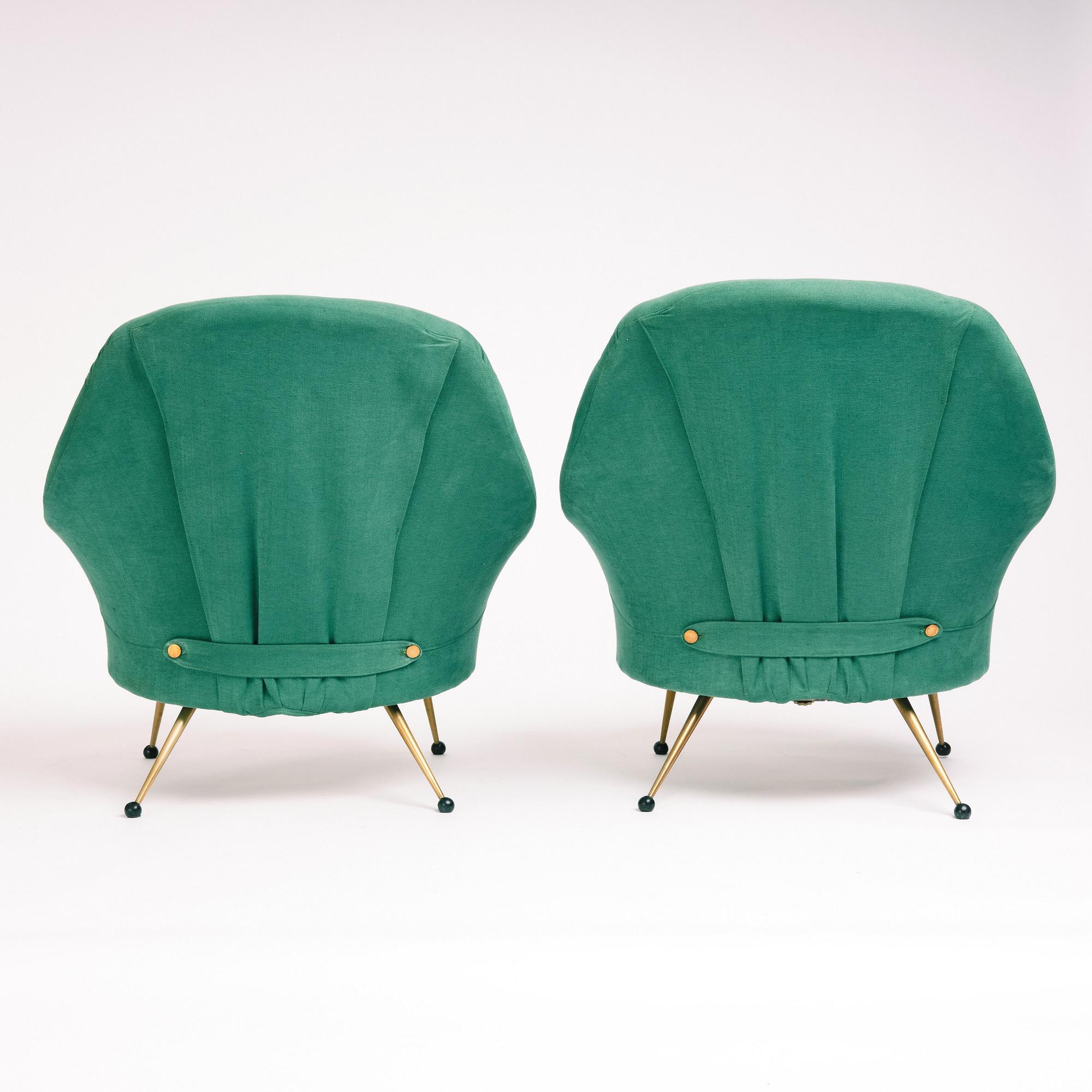 Marco Zanuso, a pair of easy chairs, "Martingala", Arflex, Italy 1950-60s.