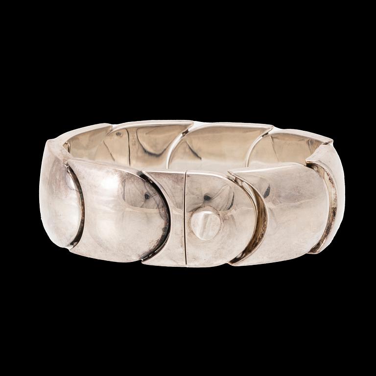 A silver bracelet by Kurt Nielsen Denmark.