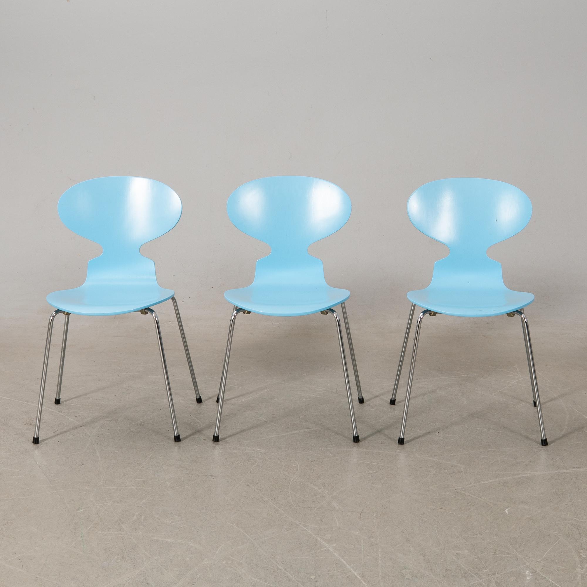 Arne Jacobsen, chairs 8 pcs, "Ant", Fritz Hansen, 1993.