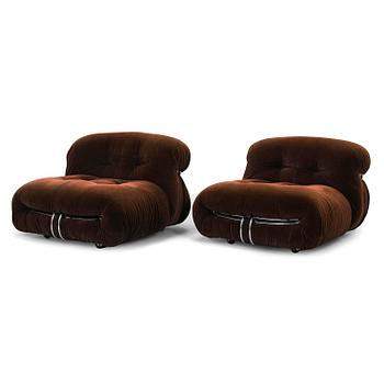 Arfa Scarpa & Tobia Scarpa, a pair of 'Soriana' armchairs for Cassina, Italy. Designed 1970.